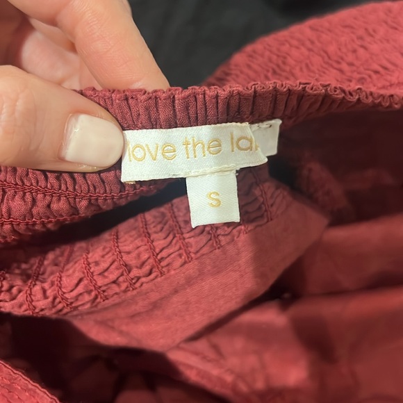 Anthropologie Love the Label Puff Sleeve Maroon Corset Chevron Detail Sz S - Picture 8 of 12